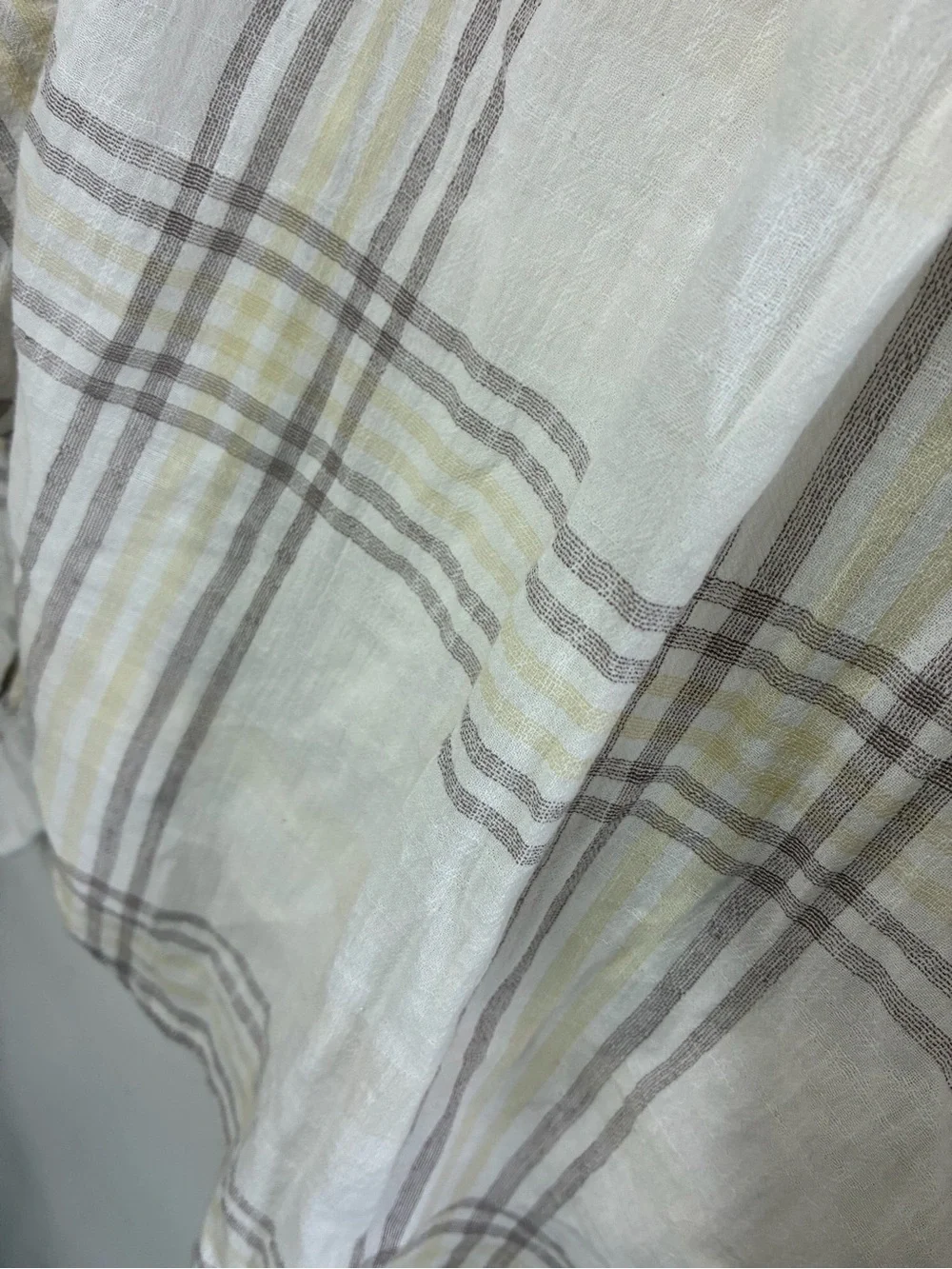Free People Plaid Button-Down Shirt - Cream, Taupe, Pale Yellow